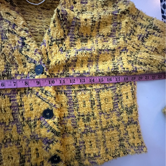 Zara Yellow Co-ord Eyelash Textured Knit 3 Button Clueless Vibes Cardigan NWOT S - Picture 14 of 16
